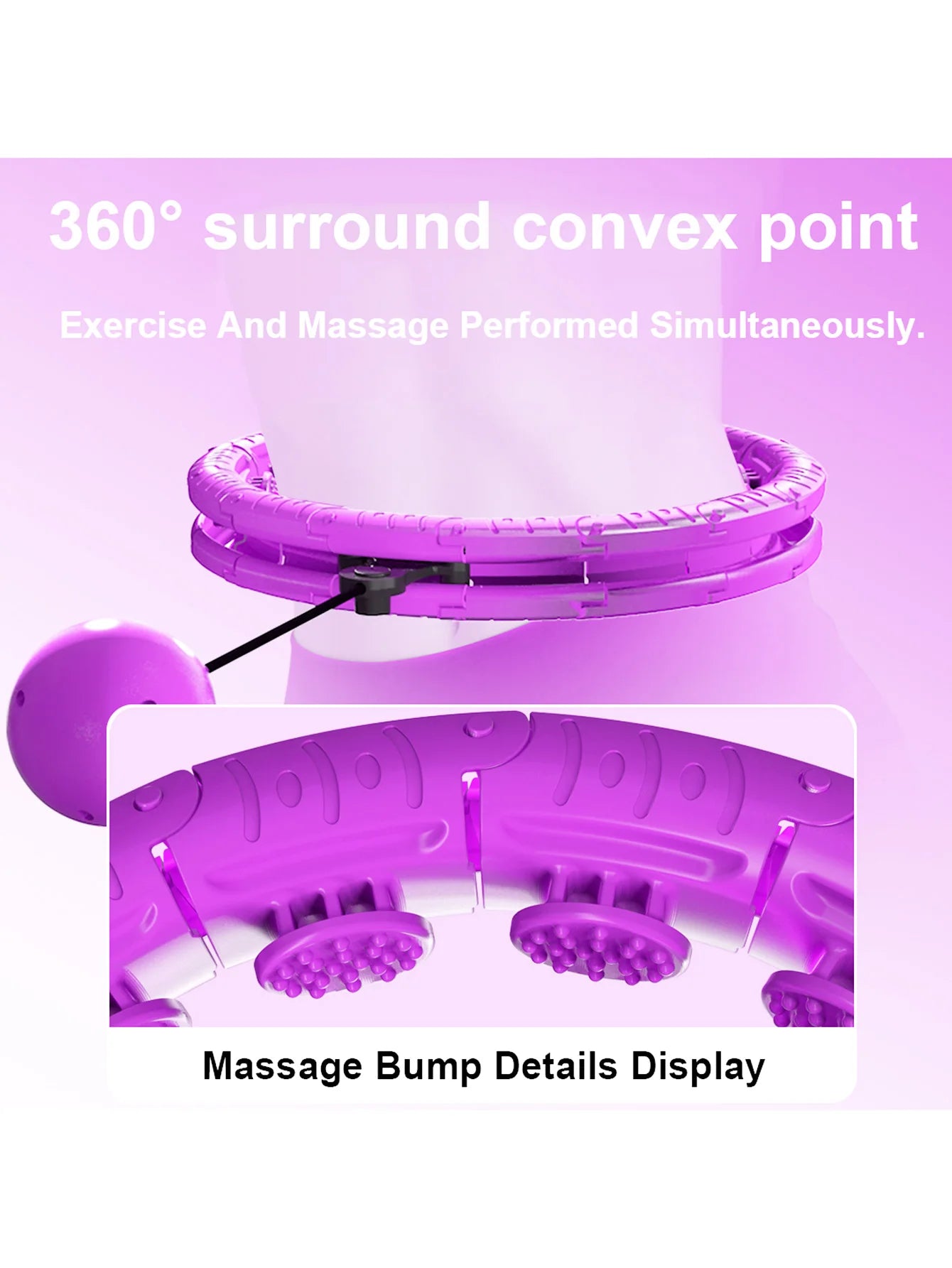 Adjustable Weighted Massage Hula Hoop with Detachable Links – Fitness Hoop for Weight Loss & Core Workout