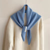 Women’s Korean-Style Triangle Knit Wool-Blend Scarf Shawl, Warm Winter Neck Wrap — 80–120 cm (31–47 in)