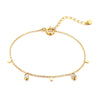 Women's Minimalist Thin Chain Bracelet with Cross, Crescent Moon & Star Charms – Adjustable Stainless Steel Layered Link