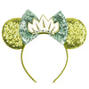Mickey & Minnie Sequin Ear Headband with Bow – Disney-Inspired Hairband for Women & Kids, Party Cosplay