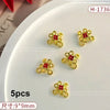 Flat Pearl & Rhinestone Nail Art Decorations - Metal Alloy Charms 1 Pack | Wreath Star Bow Butterfly Koi Manicure Accessories