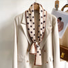 Women's Silk-Feel Printed Long Narrow Scarf 12 x 148 cm (4.7 x 58.3 in) - 50+ Colors | Headband & Shawl