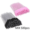 Disposable Mascara Wand Brushes Bulk 500/1000-Pack - Lash & Eyebrow Applicators (Wool Fiber)