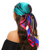 Square Satin Foulard Scarf 90 x 90 cm (35 x 35 in) Neckerchief Bandana Hijab for Women