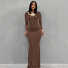 Spaghetti Strap Black Bodycon Trumpet Maxi Dress Y2K Sleeveless Long Evening Dress