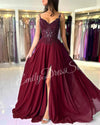 Green Satin Evening Gown with Applique Halter V-Neck Backless Formal Ball Dress