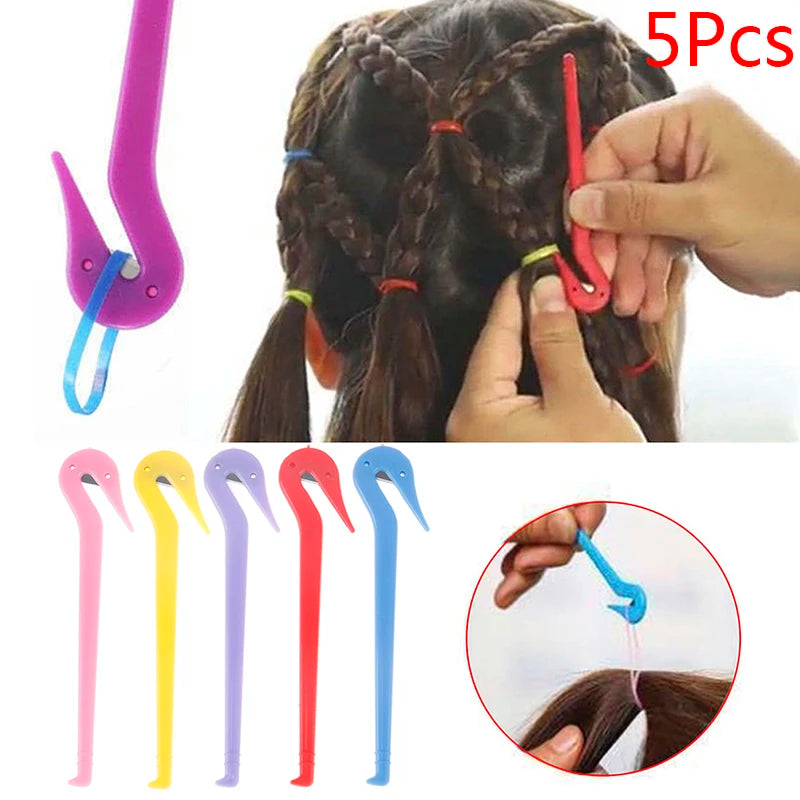 5-Pack Hair Band Cutter & DIY Headband Styling Tool – Elastic Hair Bands Kit (Purple/Pink)