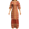 Women's Summer Puffed Sleeve Ankle-Length Printed Loose Casual Party Dress