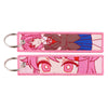 Anime Embroidered Keychain Double-Sided Key Fob 3 x 13 cm (1.2 x 5.1 in) for Backpacks Cars Motorcycles Gift