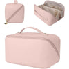 Large Capacity PU Leather Travel Makeup Bag – Water-Resistant Cosmetic & Toiletry Organizer
