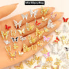 Mix 50pcs 3D Metal Nail Art Decorations Alloy Rhinestones Pearls Zircon DIY Nail Charms