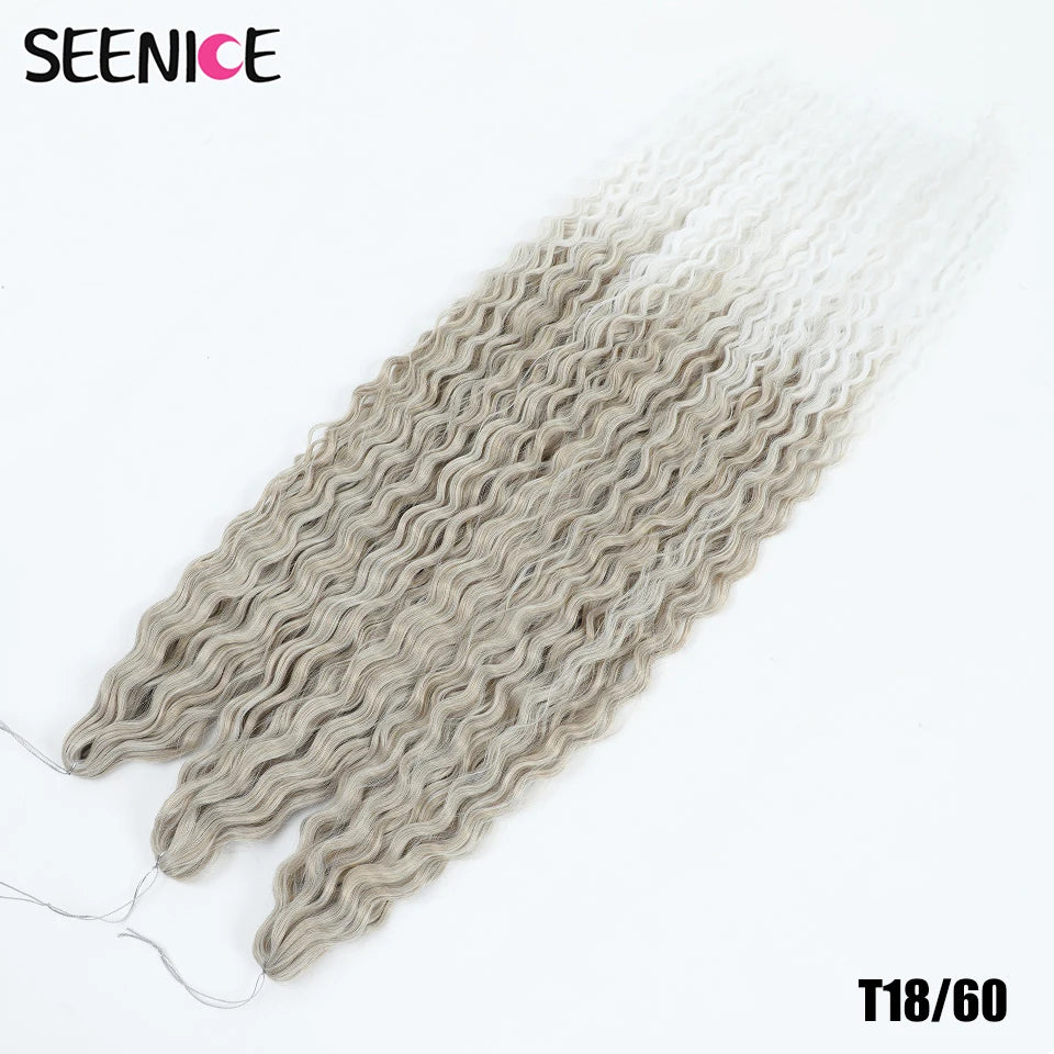 Ariel Water Wave Twist Crochet Braids – Ombre Synthetic Deep Wave Hair Extensions, 22 Inch (55 cm)