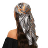 Square Satin Foulard Scarf 90 x 90 cm (35 x 35 in) Neckerchief Bandana Hijab for Women