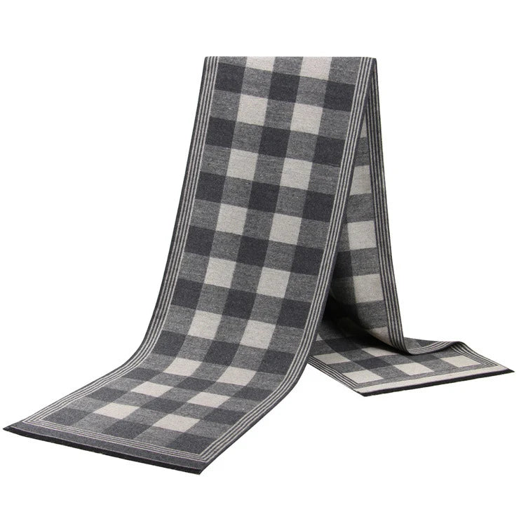 Men's Cashmere-Feel Scarf 180 x 31 cm (71 x 12 in) Plaid Stripe Pashmina Shawl Warm Winter