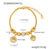 316L Stainless Steel Heart Charm Bracelet for Women 18K Gold Plated with Shining Zircon Pendant
