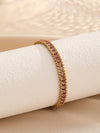 Gold Cubic Zirconia Stainless Steel Adjustable Women's Tennis Bracelet 17-20 cm (6.7-7.9 in) Non-Tarnish Iced-Out Chain