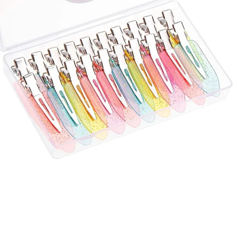 No-Trace Duckbill Hair Clips 10/20 Pack – Cream Gel Bang & Sectioning Clips for Women