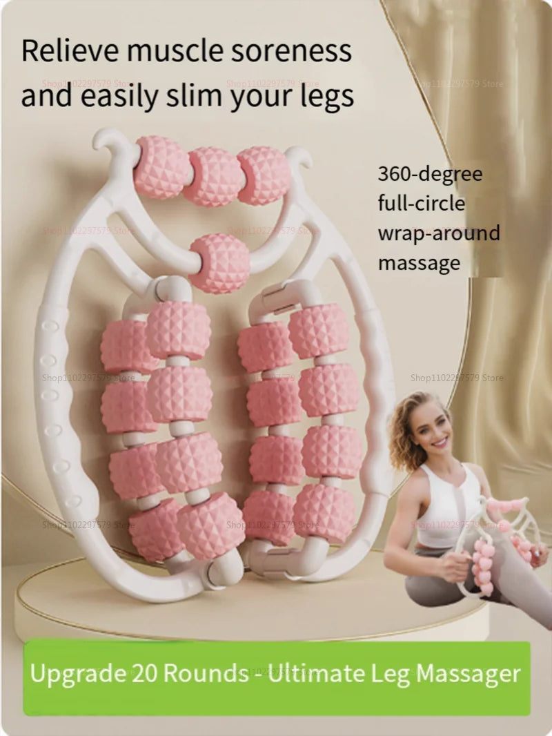 360° Leg Massager Roller – Thigh & Calf Clamp Foam Roller for Slimming and Muscle Relief