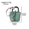 Mini Leather Basket Bag Keychain - Cute Round Pendant Handbag for Bluetooth Earbuds & Small Items