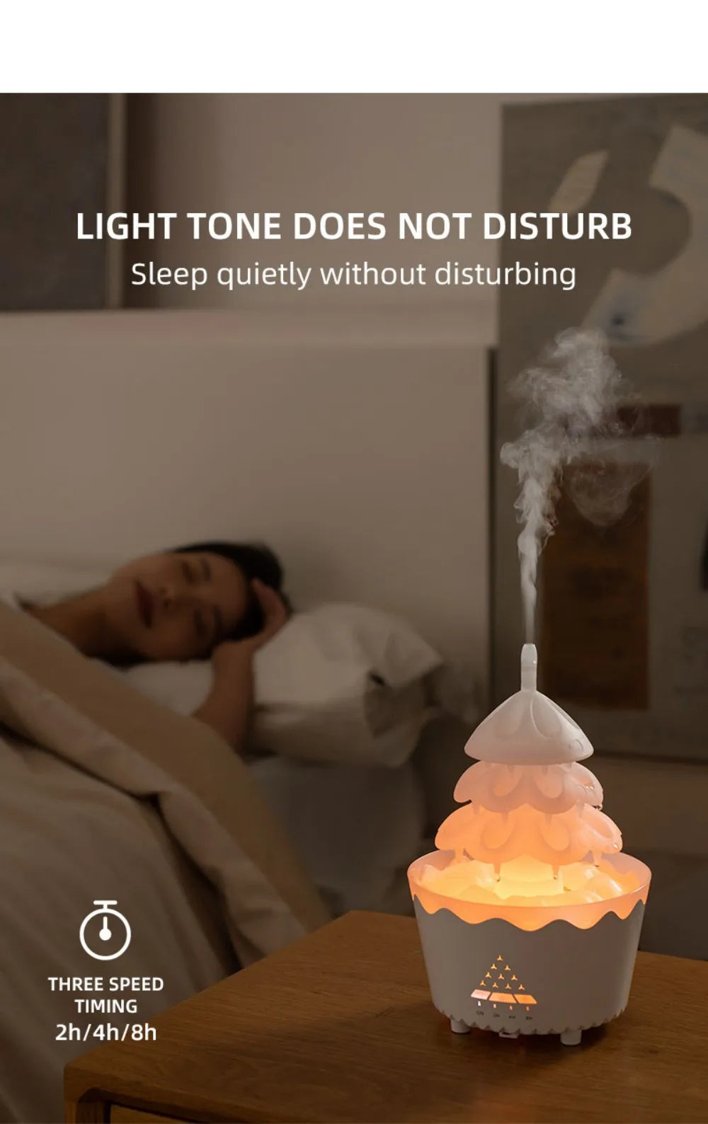 Remote-Controlled Aroma Diffuser Humidifier with RGB Night Light – UFO, Raindrop & Christmas Tree Designs for Home & Office