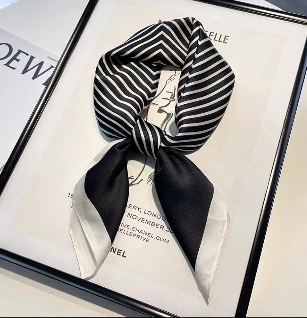 Luxury Silk-Feel 70cm (27.6in) Square Satin Scarf for Women — Neck Tie, Hair Bandana & Headkerchief