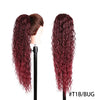 Long Ombre Blonde Synthetic Clip-In Braided Wavy Ponytail Hairpiece — Black to Brown Hair Extension