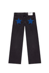 Y2K Vintage Patchwork Jeans for Women – Leopard & Star Print with Metal Rivets, Baggy Wide-Leg Casual Denim