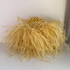 Pearl Bead Feather Fur Acrylic Crystal Box Clutch — Handmade Evening Party Handbag