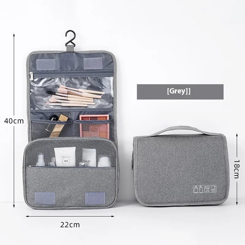Foldable Hanging Toiletry Bag Organizer Travel Makeup and Cosmetic Case for Business Trips