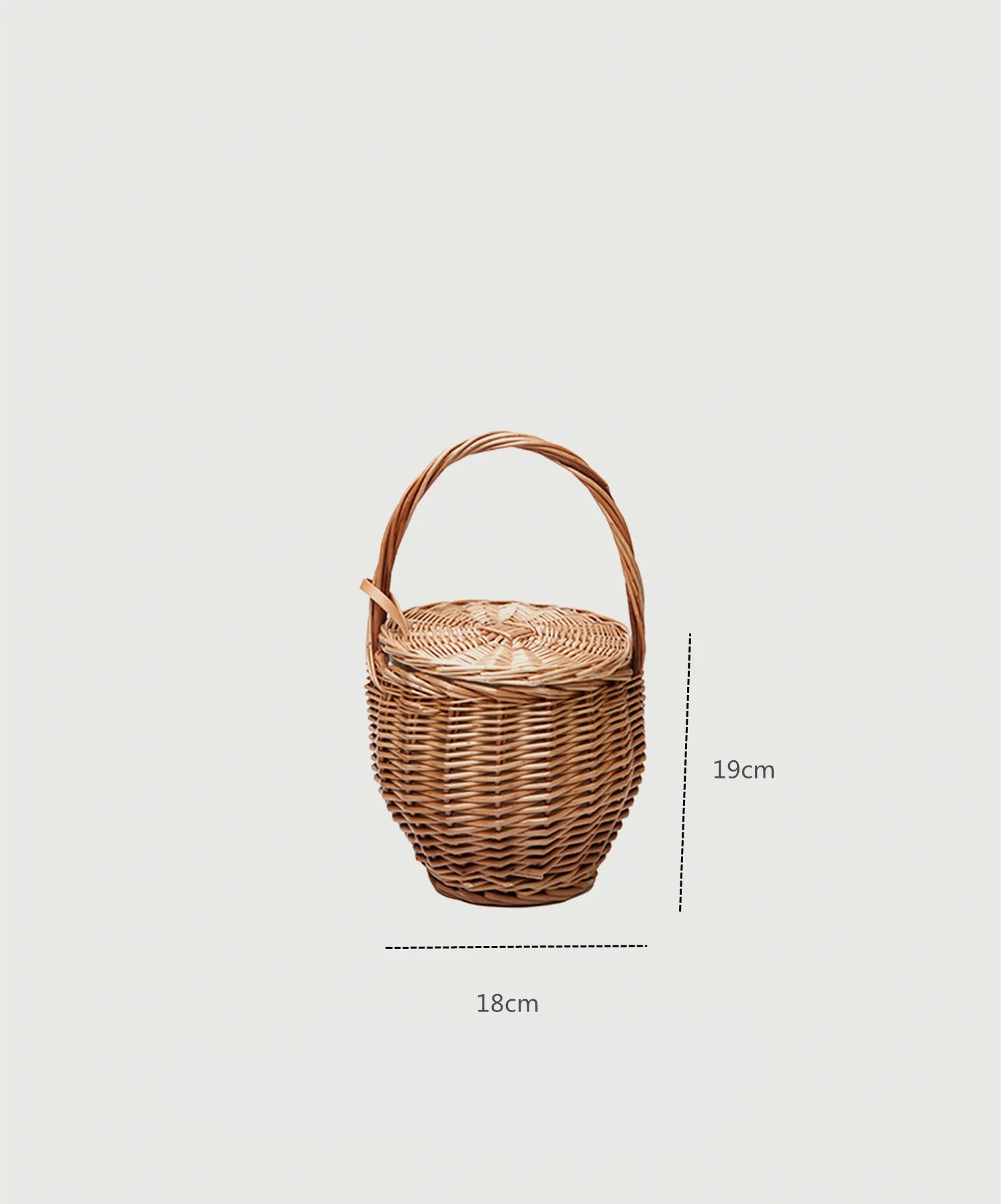 Handmade Wicker Basket Bag for Women – Natural Rattan Straw Bucket Tote, Summer Beach Handwoven Handbag