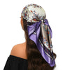 Square Satin Foulard Scarf 90 x 90 cm (35 x 35 in) Neckerchief Bandana Hijab for Women