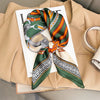 Satin-Look Square Scarf 27.6 x 27.6 in (70 x 70 cm) Cat Print Headscarf, Neck Wrap & Bandana for Women
