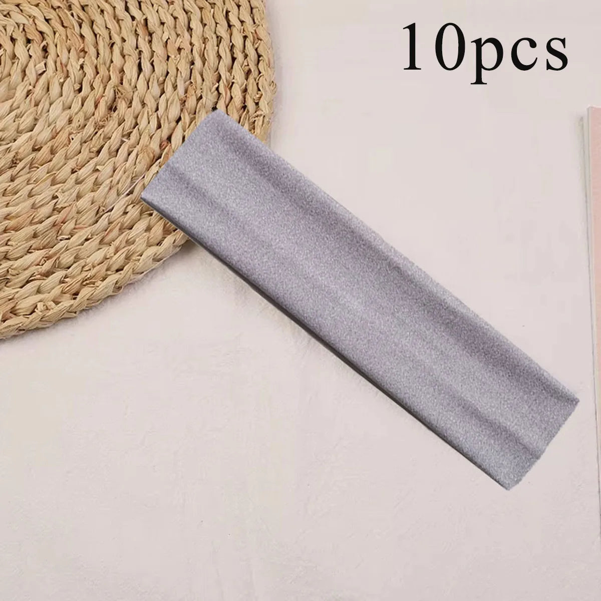 10-Pack Elastic Headbands for Women – Solid Color Sports, Yoga & Fitness Hair Bands