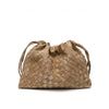 Large Capacity Woven Bucket Crossbody Shoulder Bag for Women PU Leather Messenger