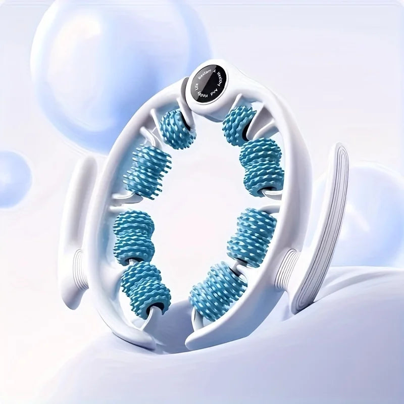 14-Wheel Yoga Fitness Roller with Leg Holders – Deep Tissue Muscle Massager & Mobility Trainer