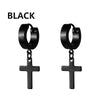Punk Stainless Steel Stud Earrings Set – Black Round Studs for Men & Women, Vintage Hip Hop Ear Piercing Jewelry (1 or 11 Pairs)
