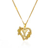 Heart Initial Necklace for Women - Gold Stainless Steel A-Z Alphabet Pendant, Birthday Gift