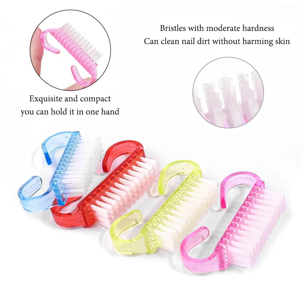 Plastic Nail Brushes 1/3/10 Pack, Soft Bristle Manicure and Nail Art Cleaning Brushes, Multi-Color