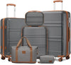 6-Piece Hardside Spinner Luggage Set with TSA Lock – Cream White (20in/51cm, 24in/61cm, 28in/71cm + Travel Bags)