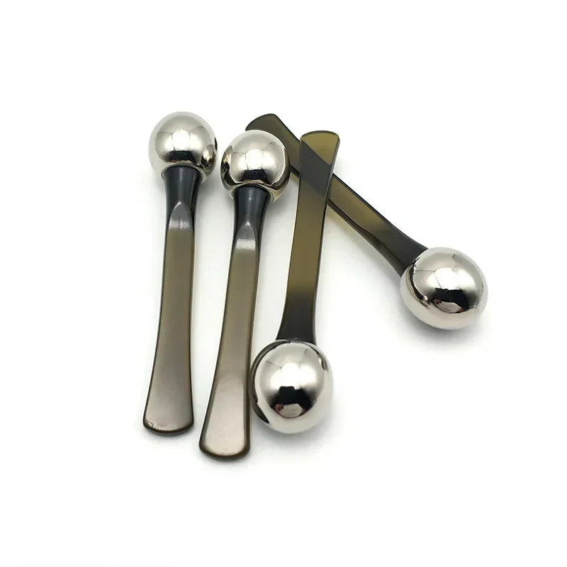 Gold Alloy Eye Massage Roller & Eye Cream Applicator Spatula - Facial Spoon for Dark Circles & Anti-Wrinkle Care