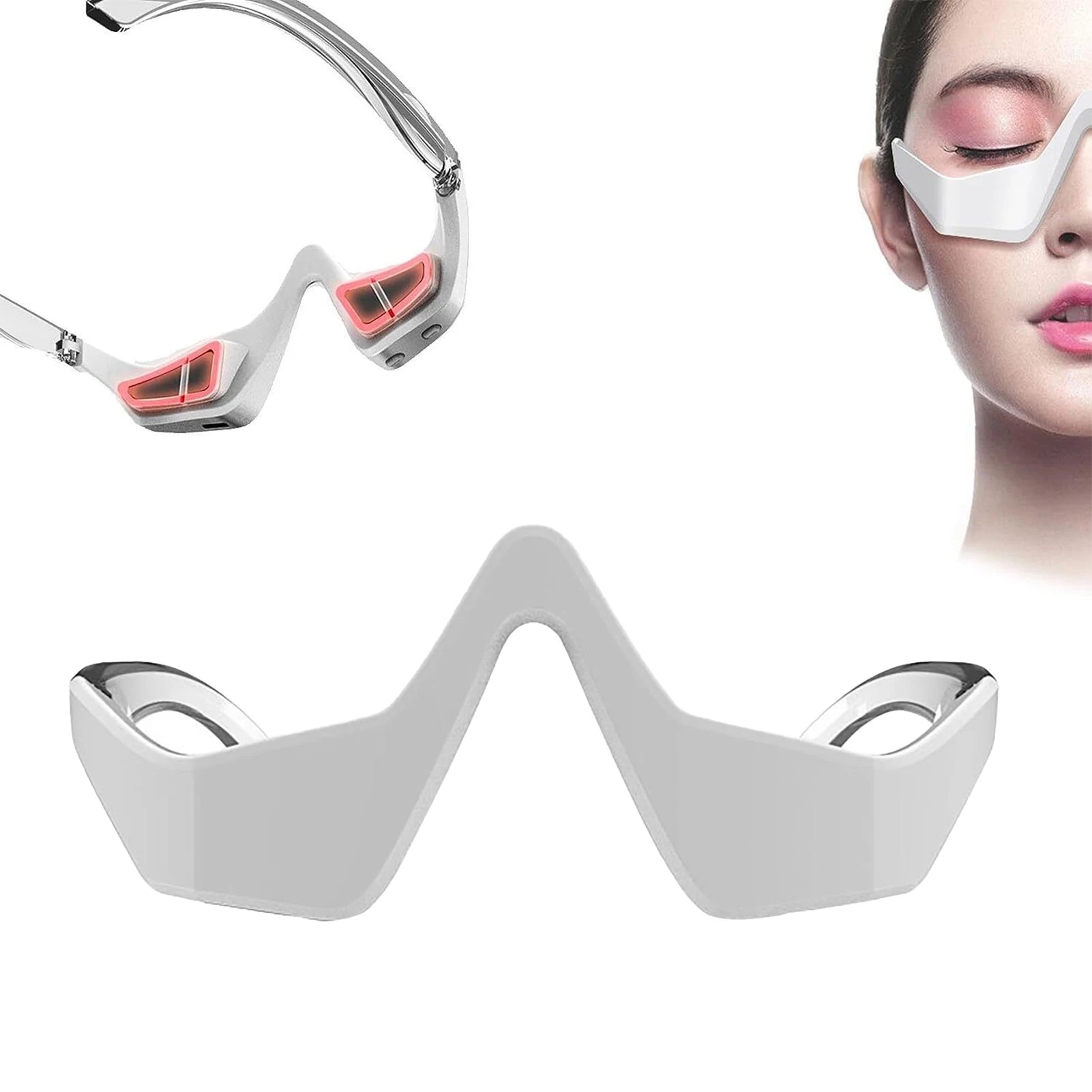 Red Light & Microcurrent Eye Massager – Rechargeable Eye Lifting Device for Dark Circles, Puffiness & Eye Bags (USB-C)
