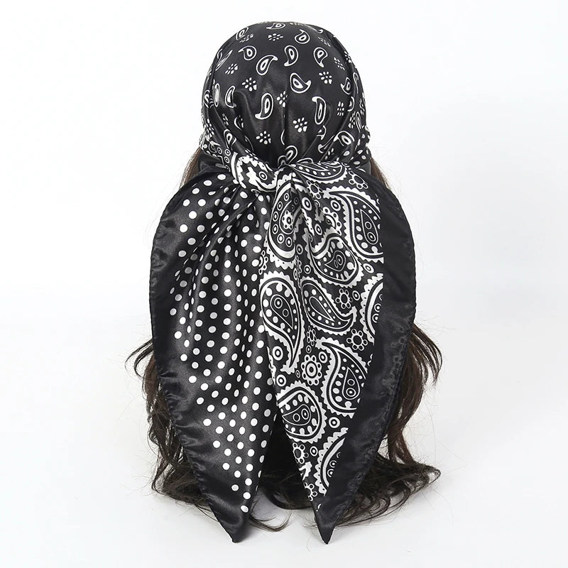 Satin-Feel Square Scarf 90 x 90 cm (35.4 x 35.4 in) – Satin-Look Polyester Hijab, Neckerchief, Shawl & Headscarf for Women