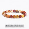 Natural Stone Beaded Bracelet 6/8/10mm — Obsidian Fluorite Quartz Jasper Stretch Yoga Bracelet for Women & Men