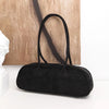 Vegan Suede & Faux Fur Baguette Bag for Women – Small Plush Handheld Shoulder Purse
