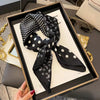 Luxury Square Silk-Feel Scarf 70 x 70 cm (27.6 x 27.6 in) Korean Fashion Floral Bandana Kerchief Wrap