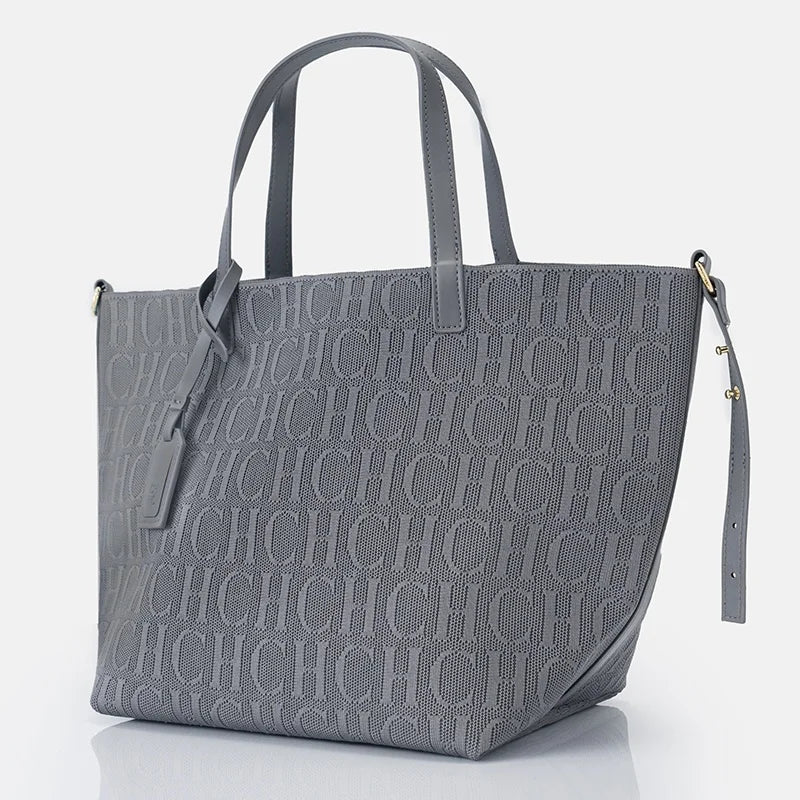 Women's Large Capacity Nylon Shoulder Bag - Crossbody Tote with Letter Accent for Daily Commuter