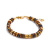 Colorful Natural Stone Beaded Bracelet - Handmade Stainless Steel Chain Bangle, Waterproof Boho Y2K Gift for Women