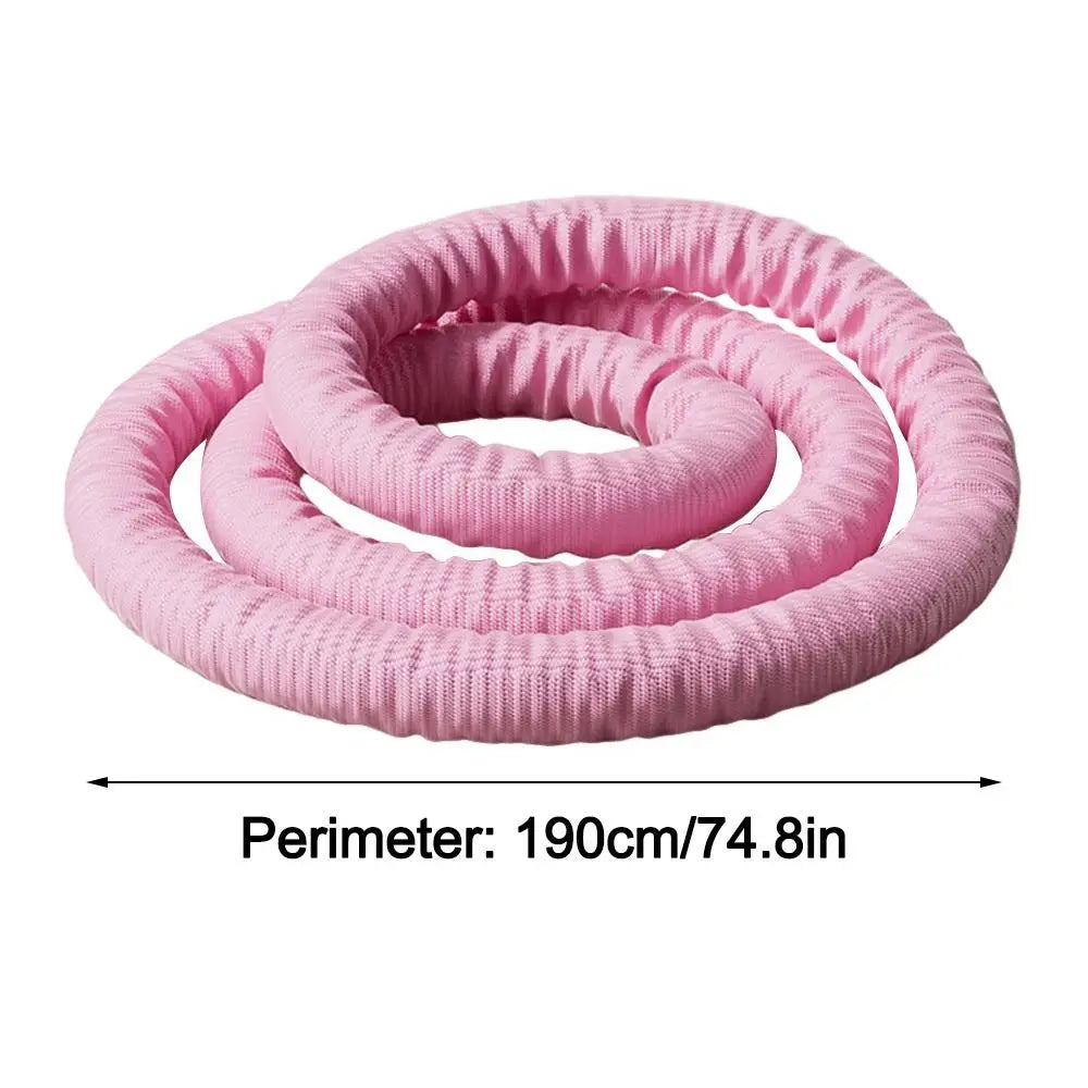 Foldable Spring Tube Hula Hoop 190 cm / 74.8 in – Portable Non-Woven Fitness Hoop for Waist Training & Full-Body Workout (Pink, Orange)