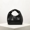 Twist Square Top-Handle Clutch Bag, Solid Color Ruched Handbag for Women