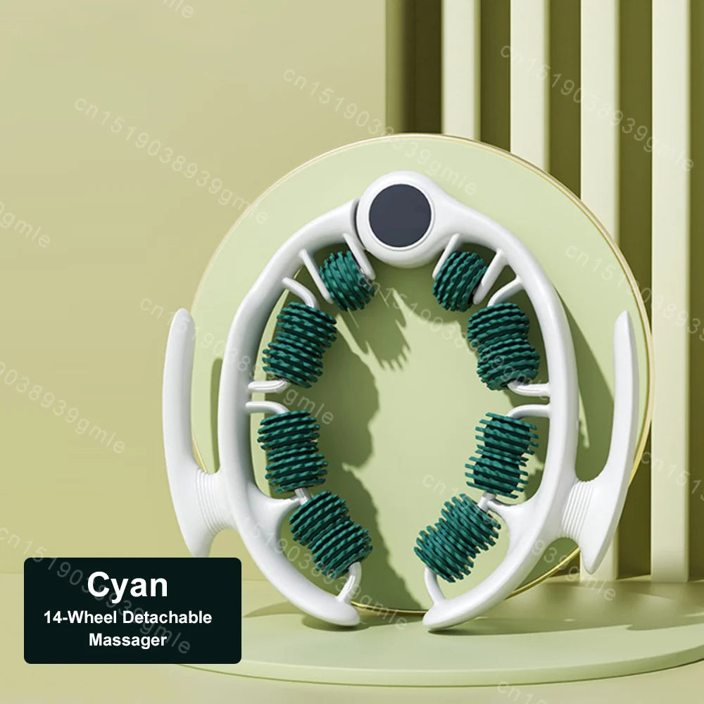 8-Wheel Full-Coverage Manual Massage Roller – Deep Tissue Leg, Arm & Waist Massager